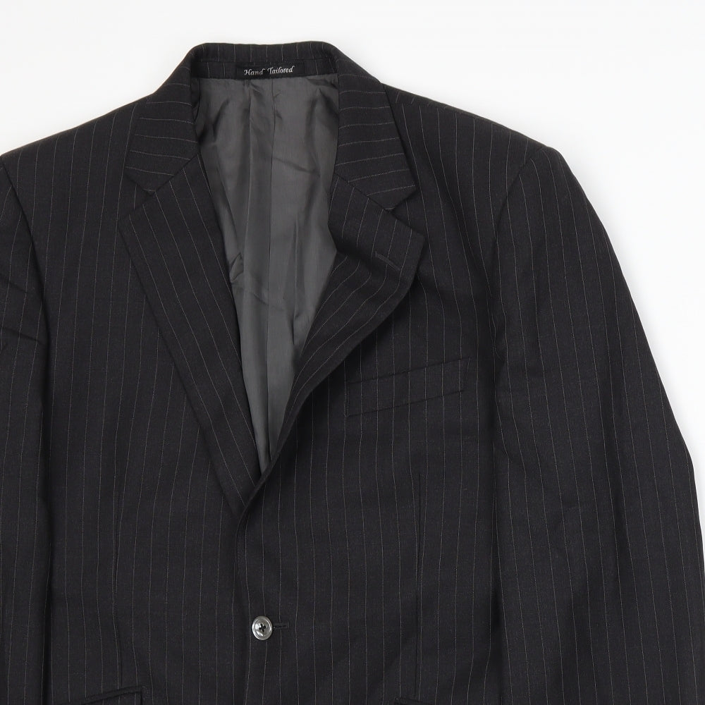 JAG Mens Grey Striped  Jacket Suit Jacket Size L