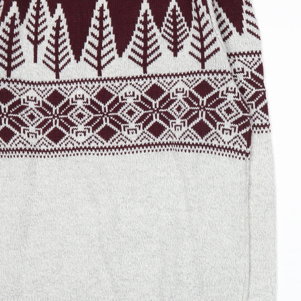 Burton Mens Red Fair Isle Knit Pullover Jumper Size L