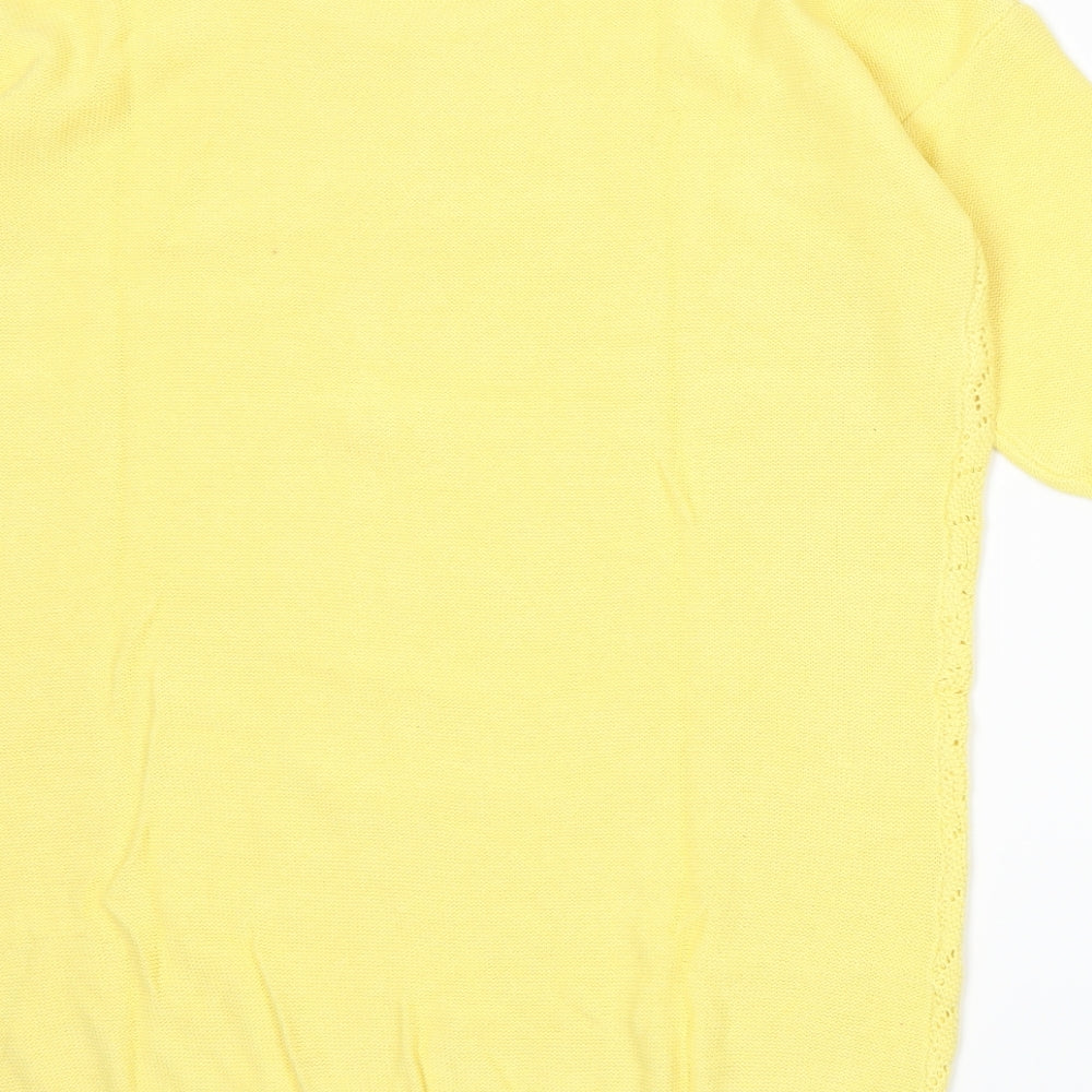 Damart Womens Yellow  Knit Pullover Jumper Size 16