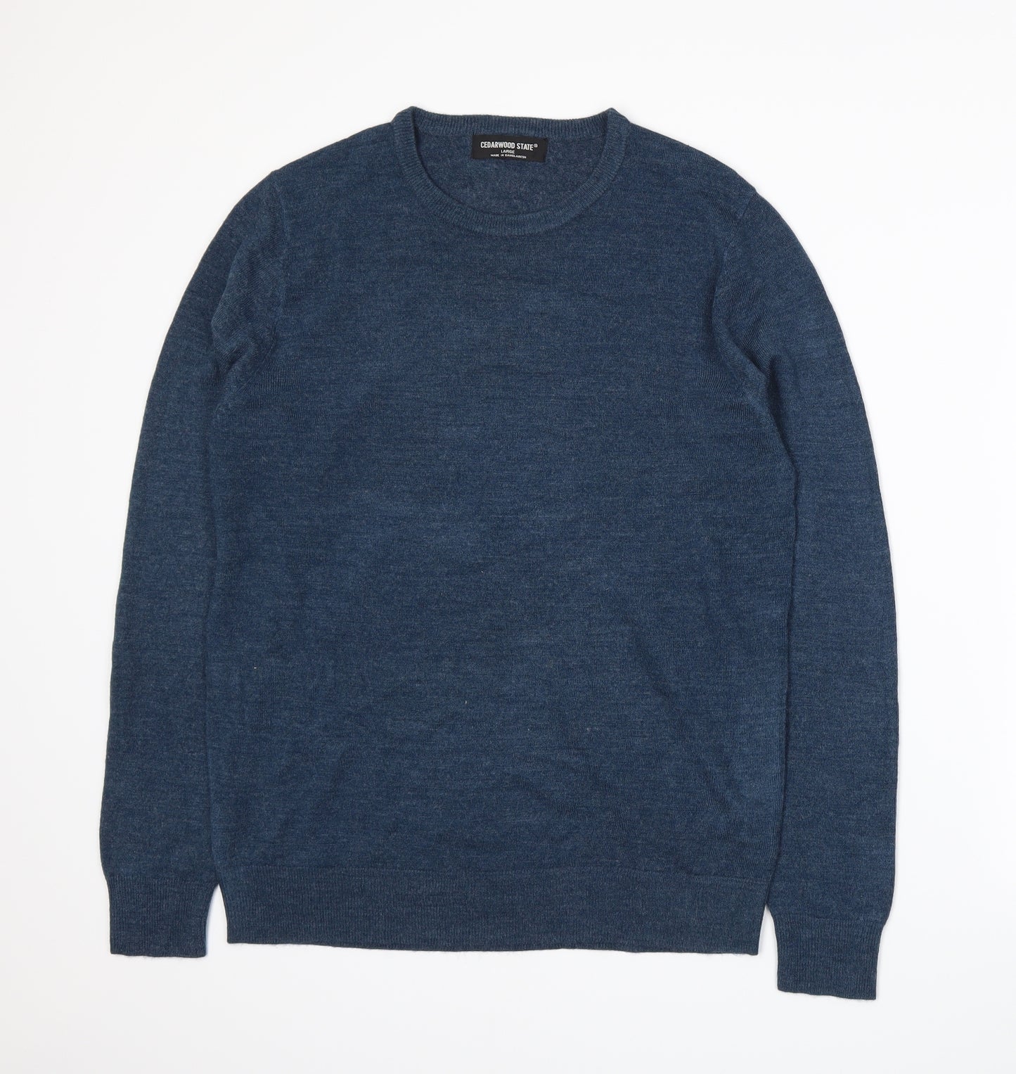Cedar Wood State Mens Blue  Knit Pullover Jumper Size L
