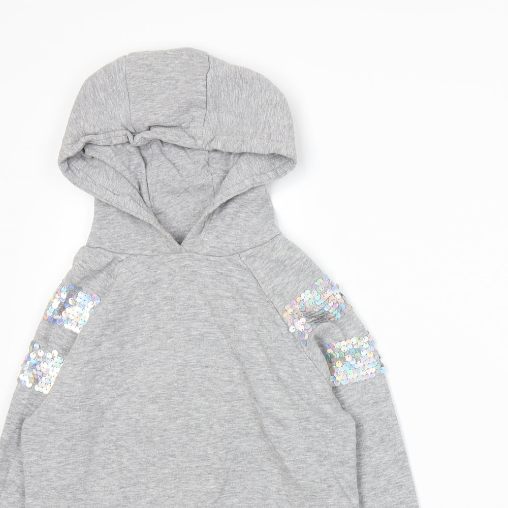 Nutmeg Girls Grey  Jersey Pullover Hoodie Size 8-9 Years