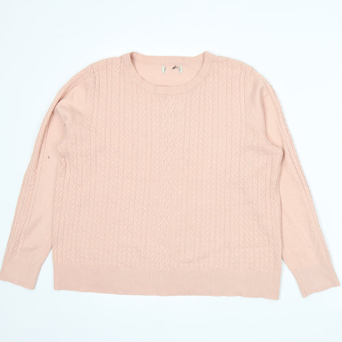 Preworn Womens Pink  Knit Pullover Jumper Size 16