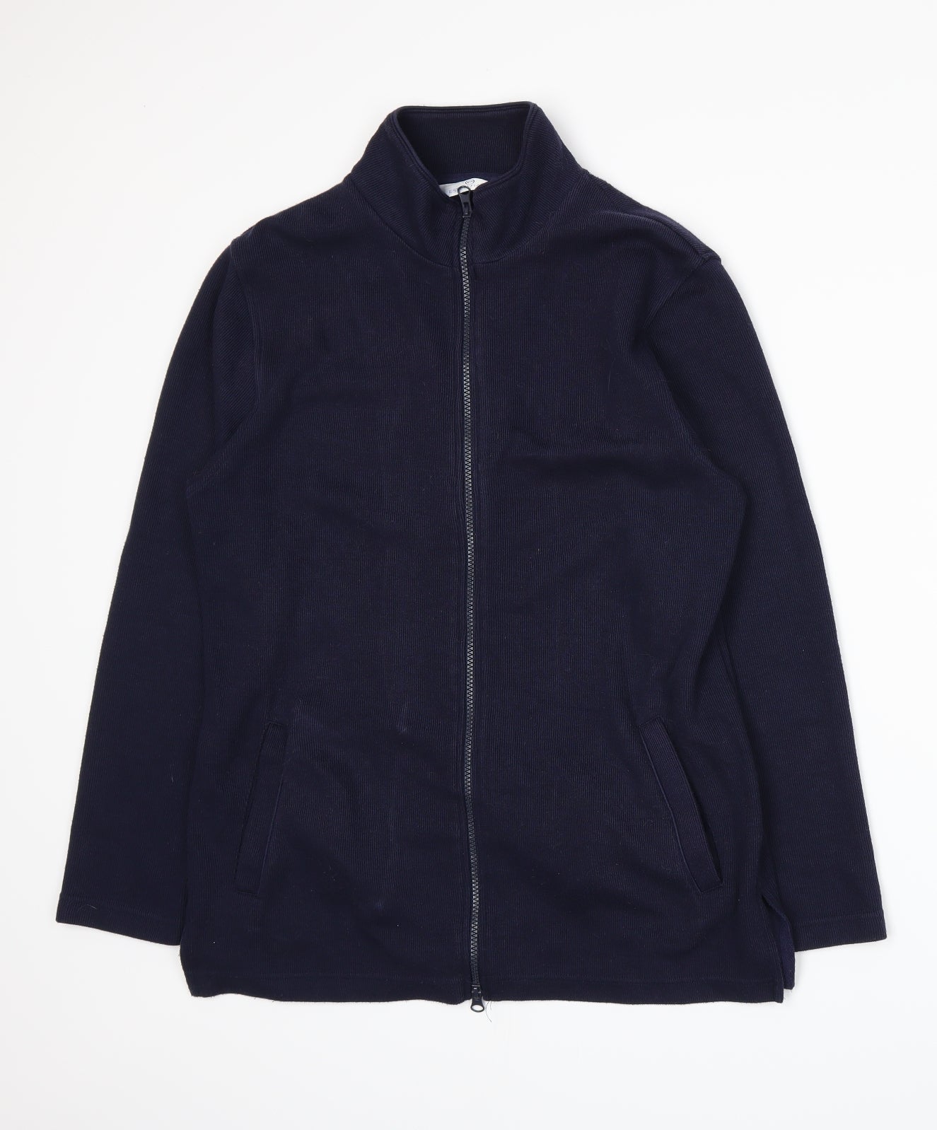 Essentials Womens Blue  Knit Full Zip Jumper Size 10
