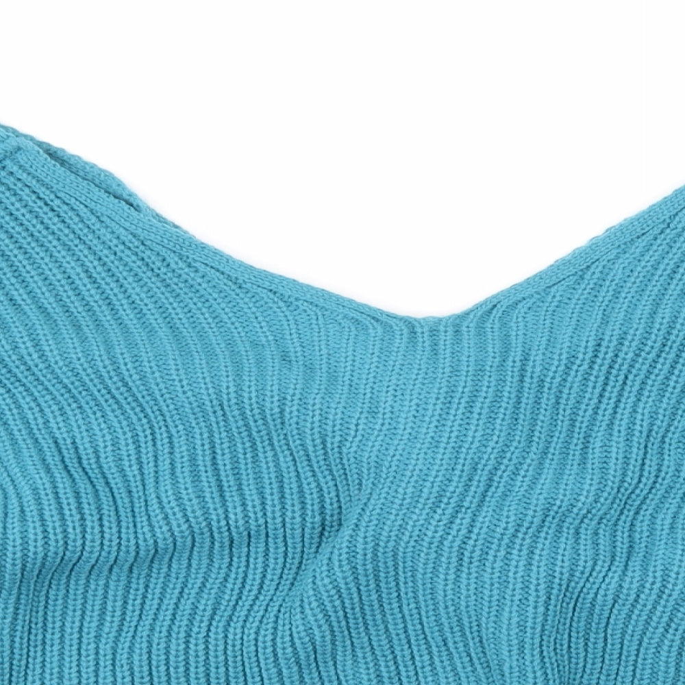Boohoo Womens Blue  Knit Pullover Jumper Size S