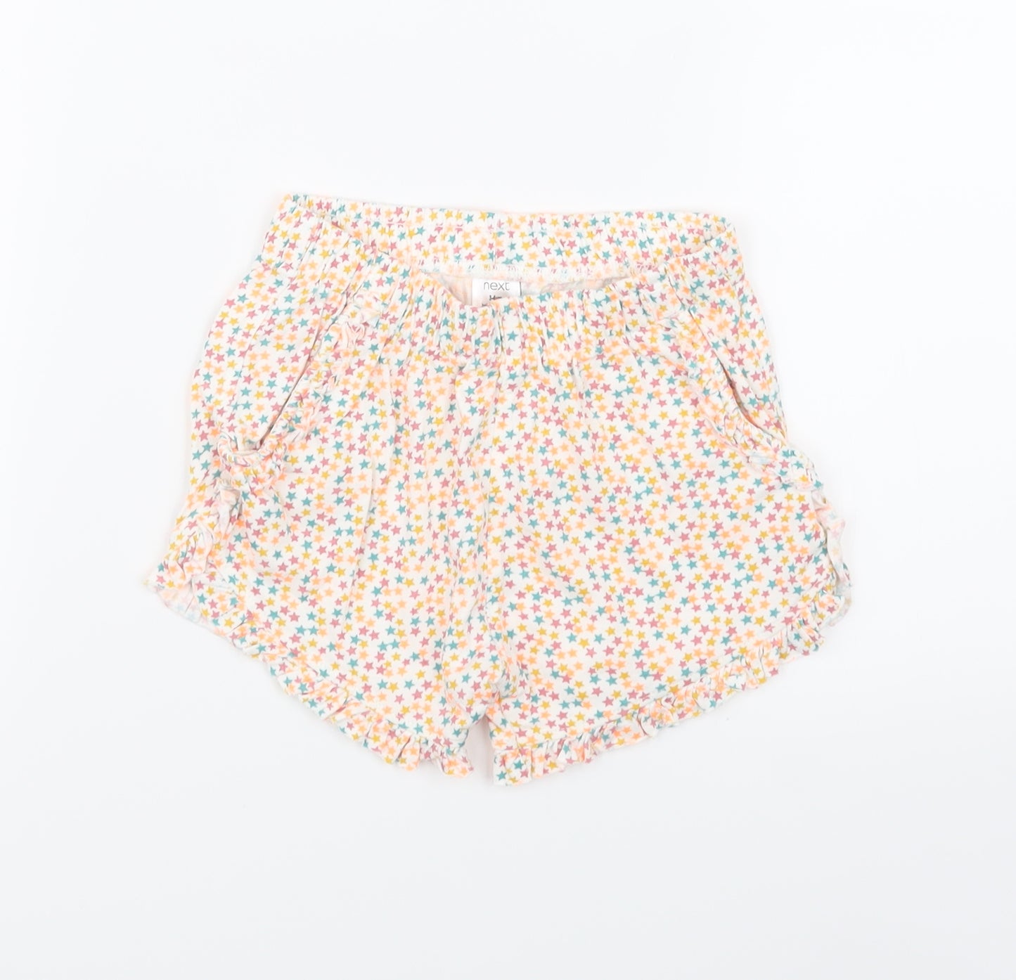 NEXT Girls White   Hot Pants Shorts Size 3-4 Years - Star print