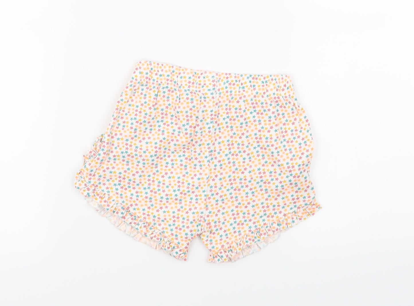 NEXT Girls White   Hot Pants Shorts Size 3-4 Years - Star print