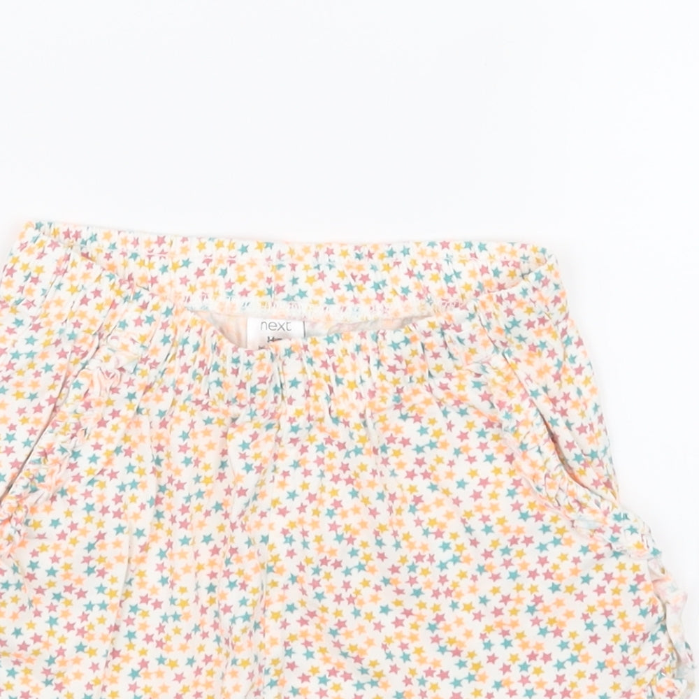 NEXT Girls White   Hot Pants Shorts Size 3-4 Years - Star print