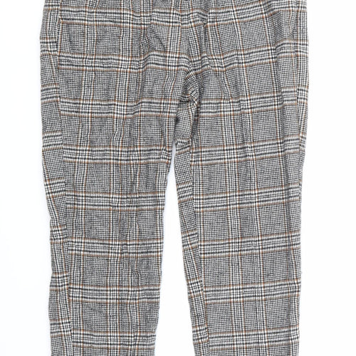Missguided Womens Grey Check  Trousers  Size 10 L25 in