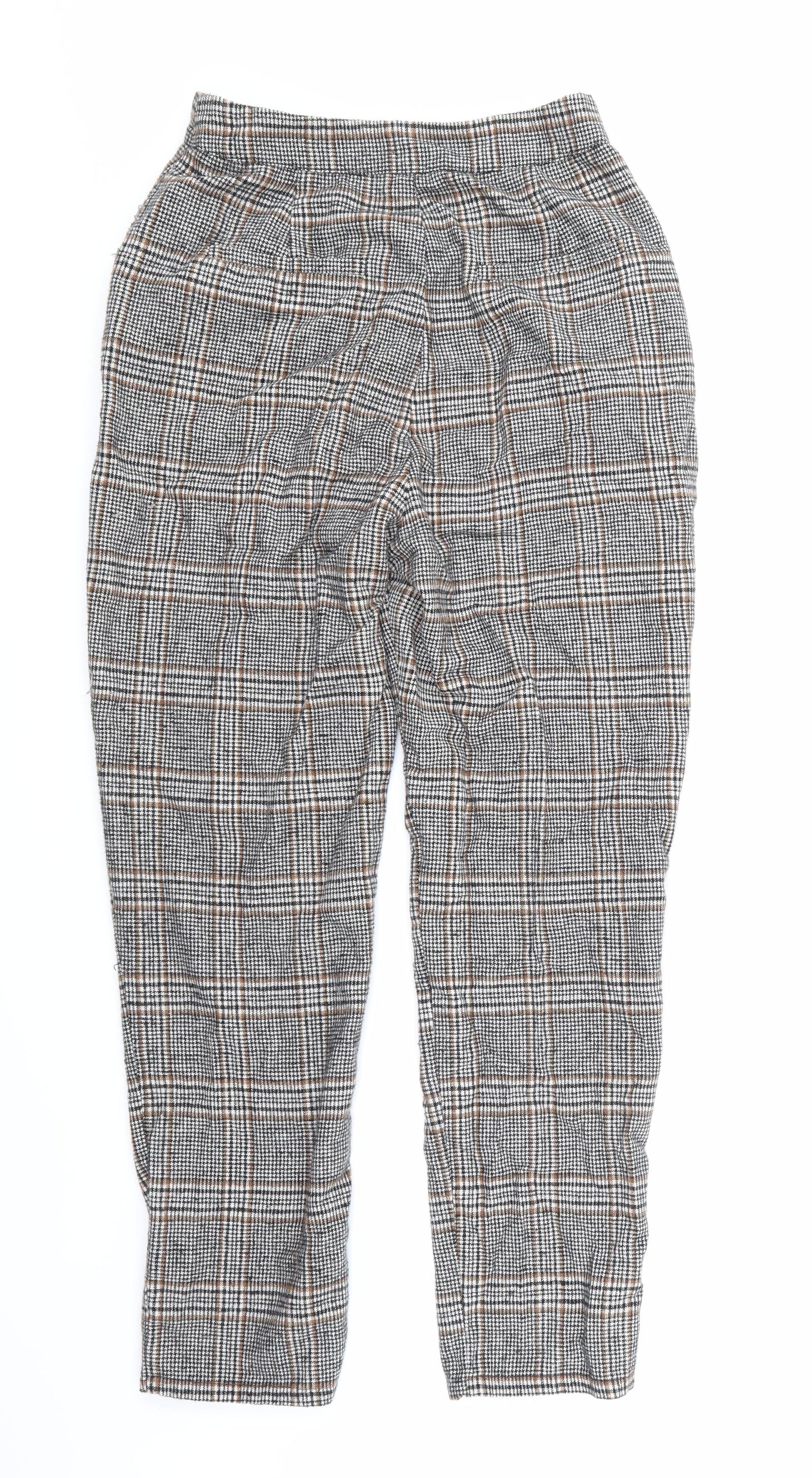 Missguided Womens Grey Check  Trousers  Size 10 L25 in