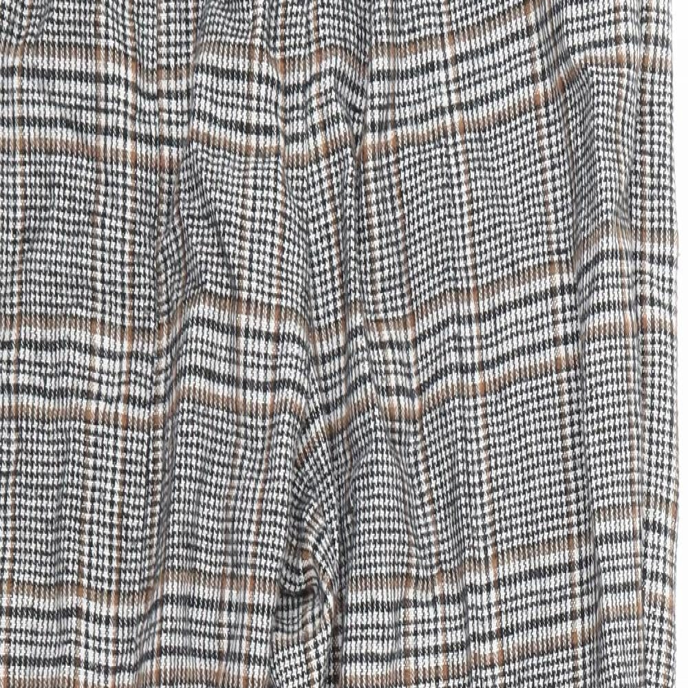 Missguided Womens Grey Check  Trousers  Size 10 L25 in