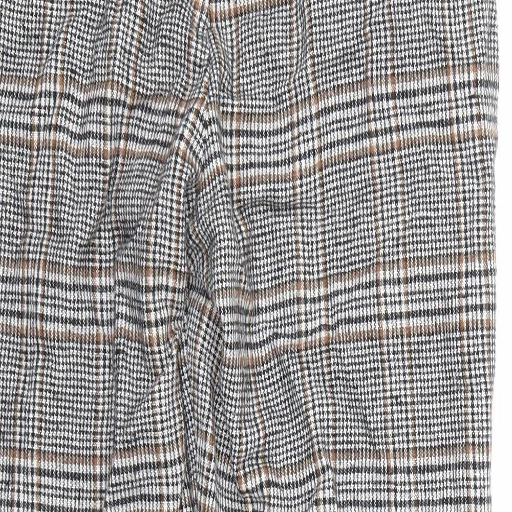 Missguided Womens Grey Check  Trousers  Size 10 L25 in