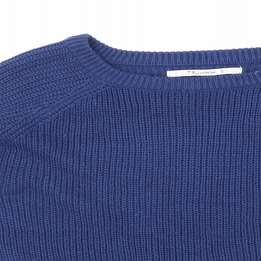 Tru Collection Womens Blue  Knit Pullover Jumper Size S