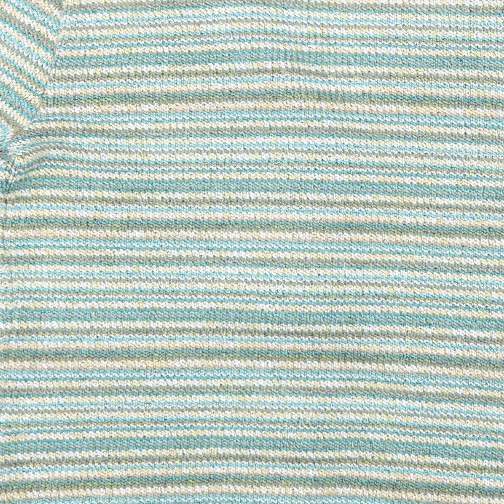 Per Una Womens Green Striped Knit Cardigan Jumper Size S