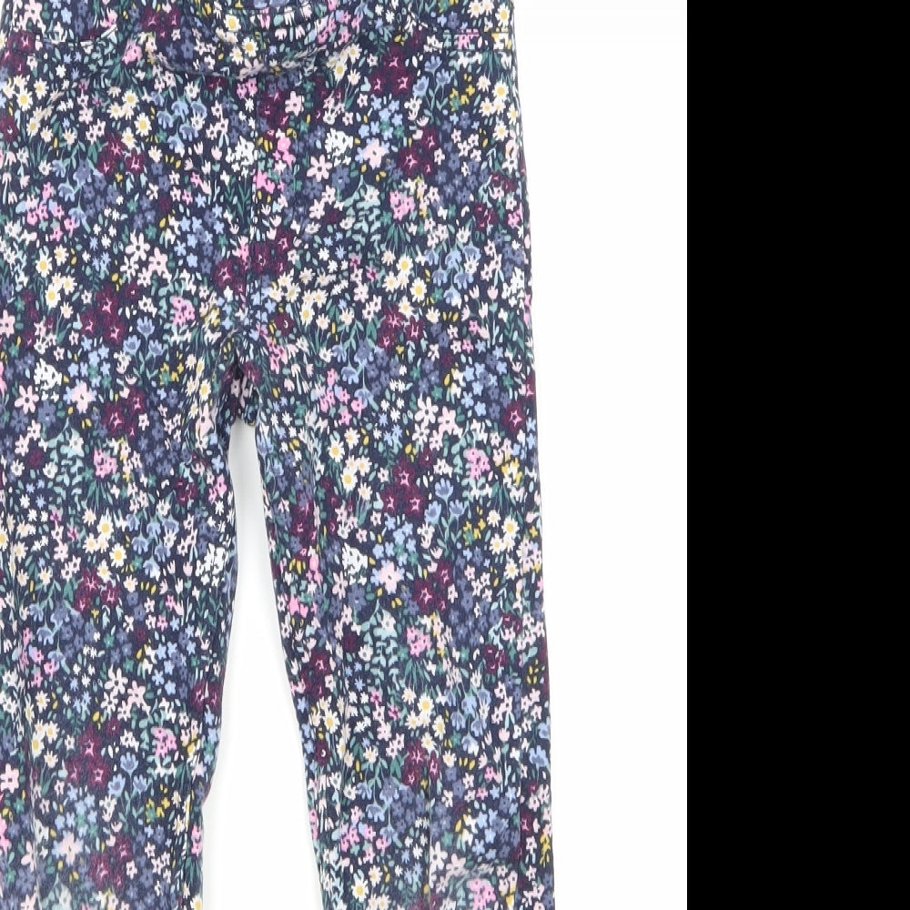 H&M Girls Blue Floral  Jegging Trousers Size 6 Years