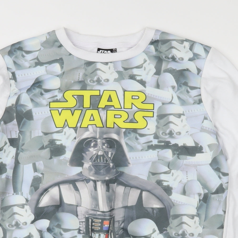 Star Wars Mens White  Jersey Pullover Sweatshirt Size XS  - Star Wars