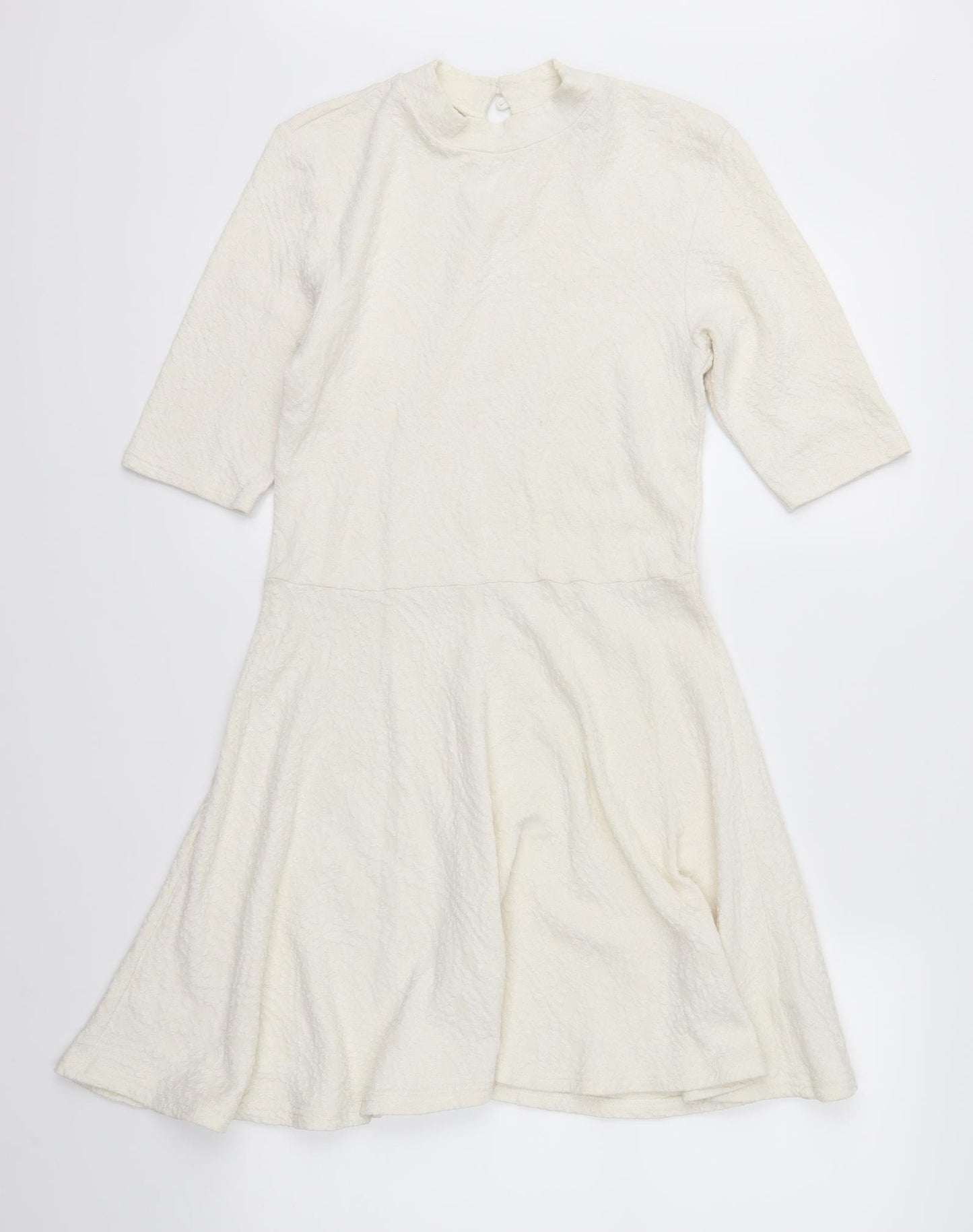 Topshop Womens Ivory  Jersey Fit & Flare  Size 12
