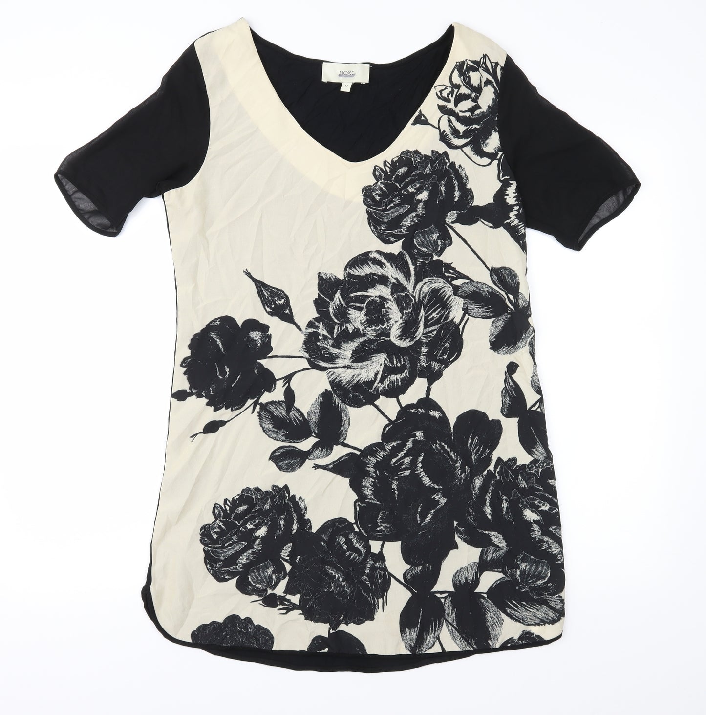 NEXT Womens Beige Floral  Tunic Blouse Size 12