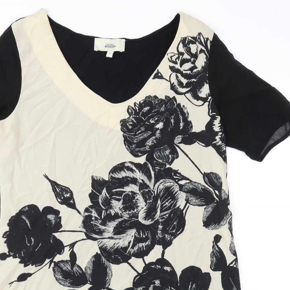 NEXT Womens Beige Floral  Tunic Blouse Size 12