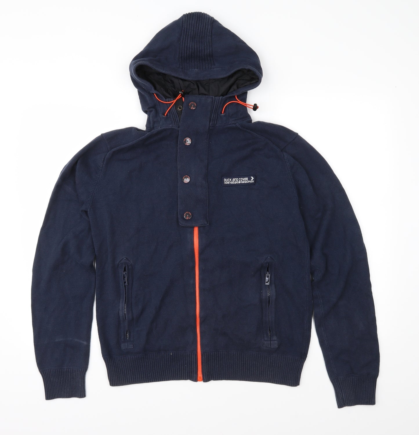 Duck and Cover Mens Blue  Knit Jacket Coatigan Size L