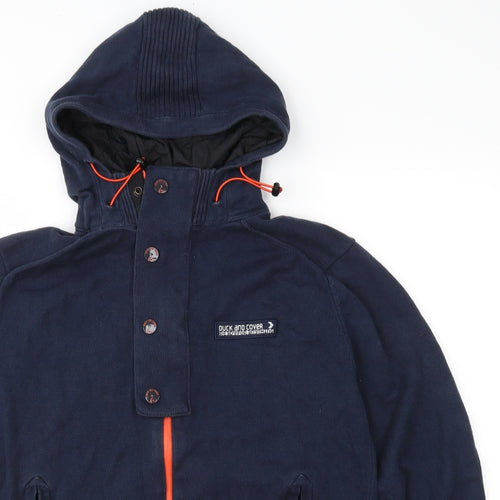 Duck and Cover Mens Blue  Knit Jacket Coatigan Size L