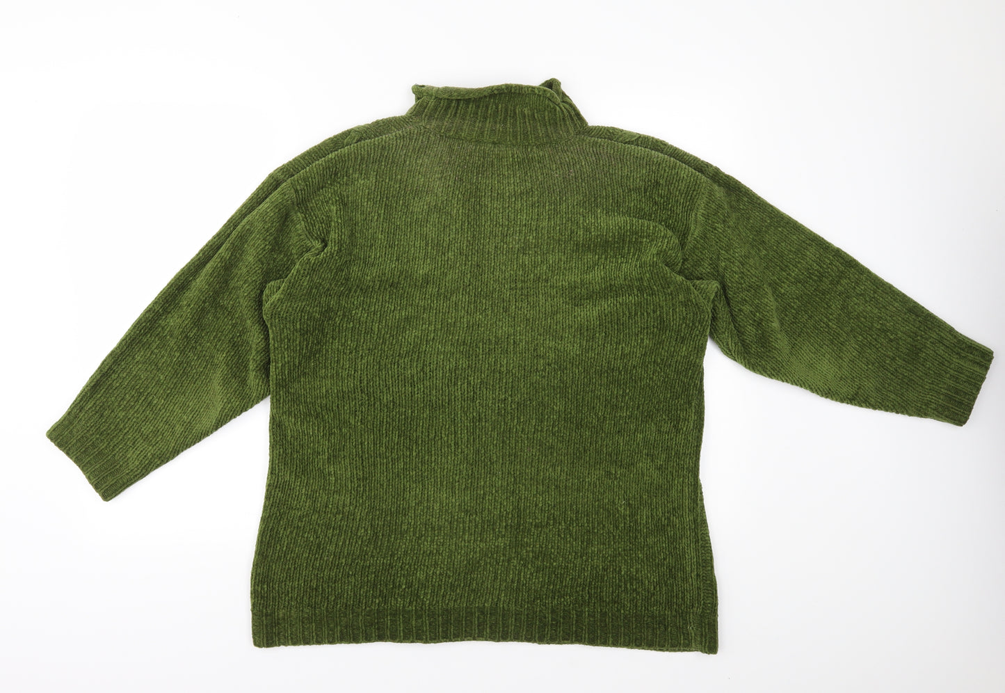 Design Essentials Womens Green  Knit Pullover Jumper Size M