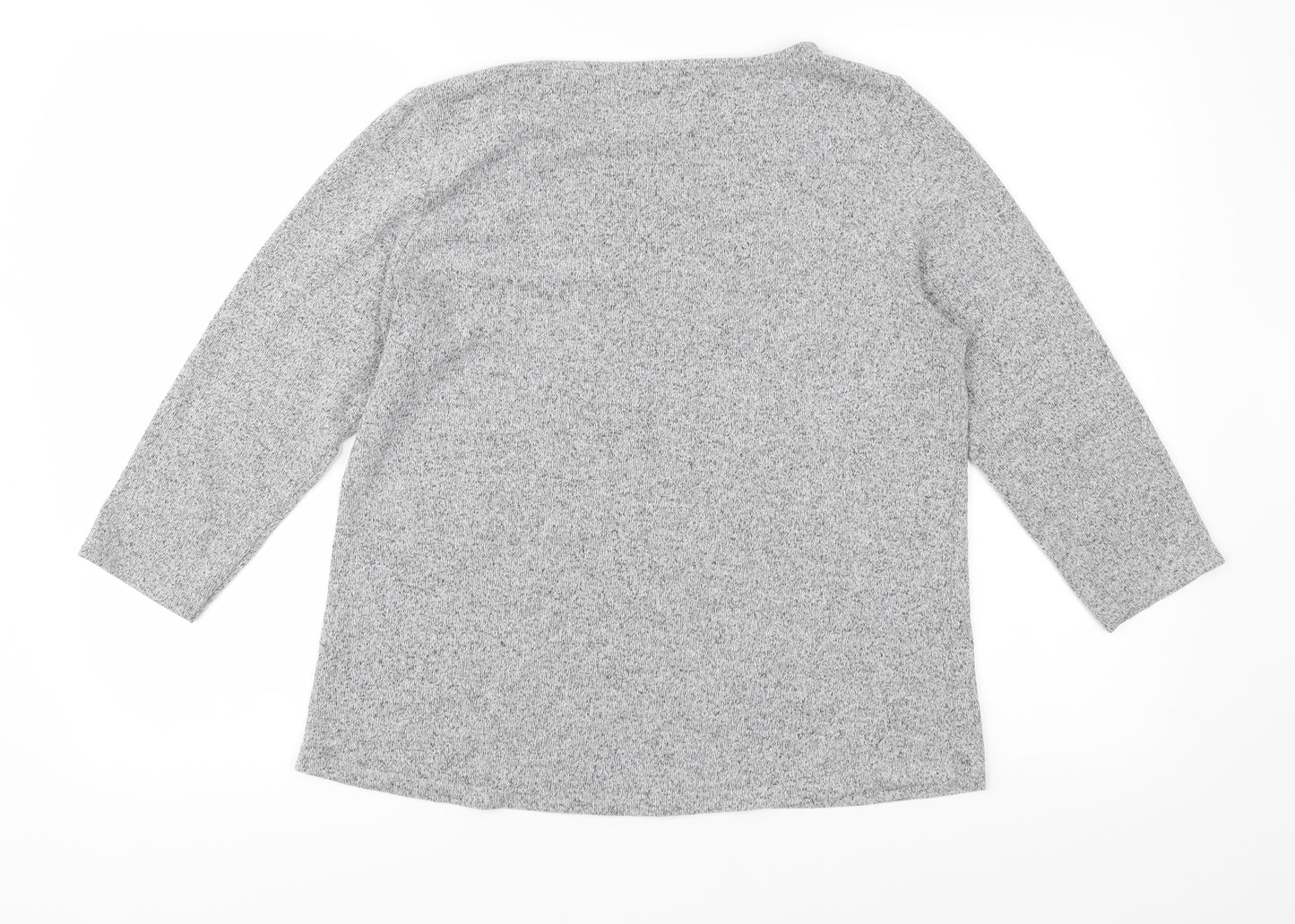 M&Co Womens Grey   Basic T-Shirt Size 14