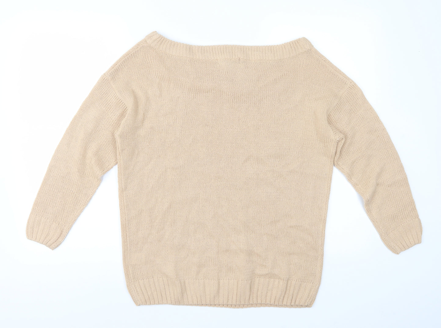Studio Womens Beige  Knit Pullover Jumper Size 12
