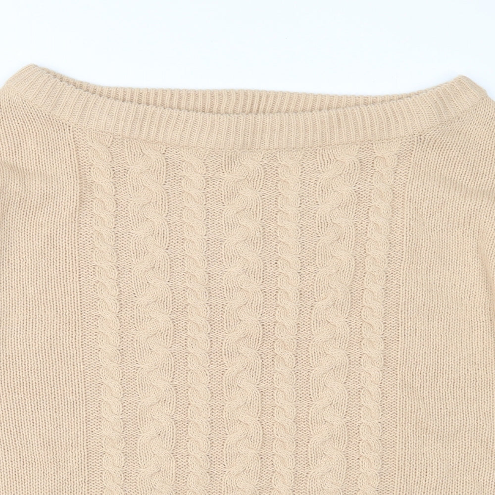 Studio Womens Beige  Knit Pullover Jumper Size 12