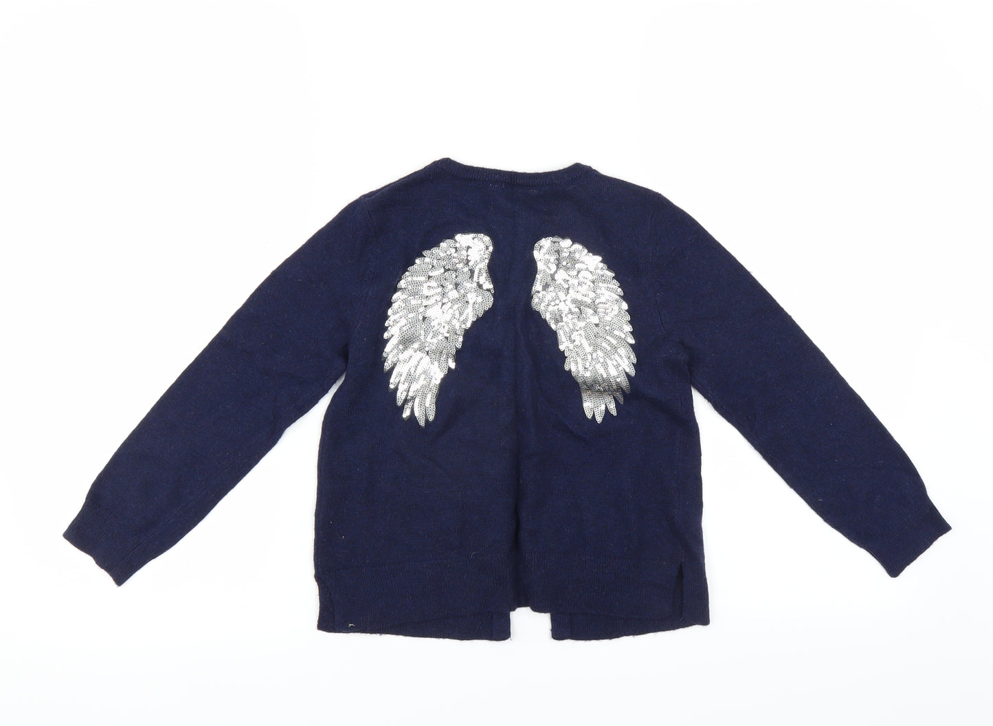 John Lewis Girls Blue   Cardigan Jumper Size 7 Years  - WINGS
