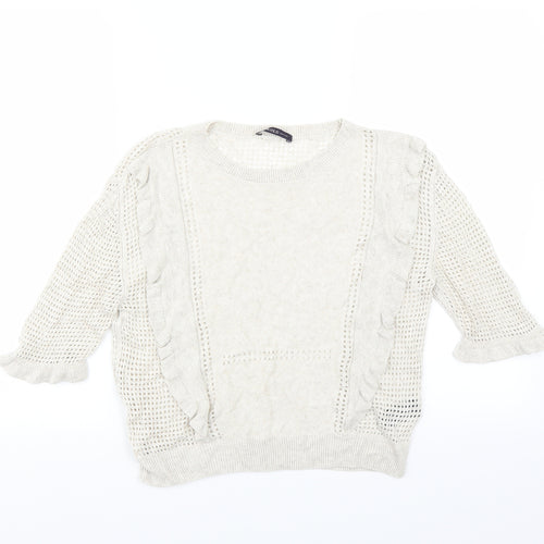 Marks and Spencer Womens Beige   Pullover Jumper Size 10