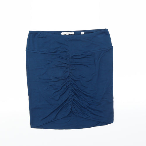 Bella Luxx Womens Blue  Rayon Mini Skirt Size L