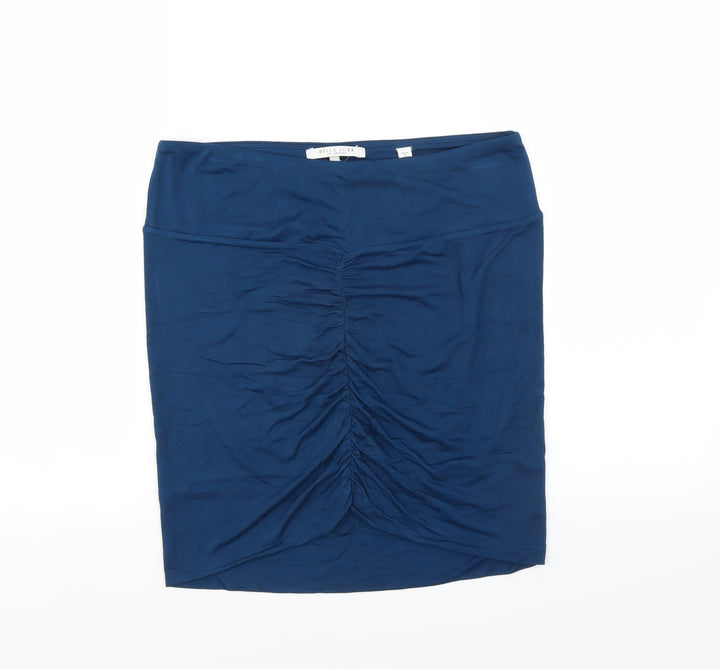 Bella Luxx Womens Blue  Rayon Mini Skirt Size L