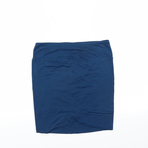 Bella Luxx Womens Blue  Rayon Mini Skirt Size L