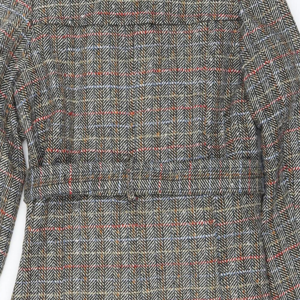 Sainsburys Womens Black Check  Jacket Coat Size 16