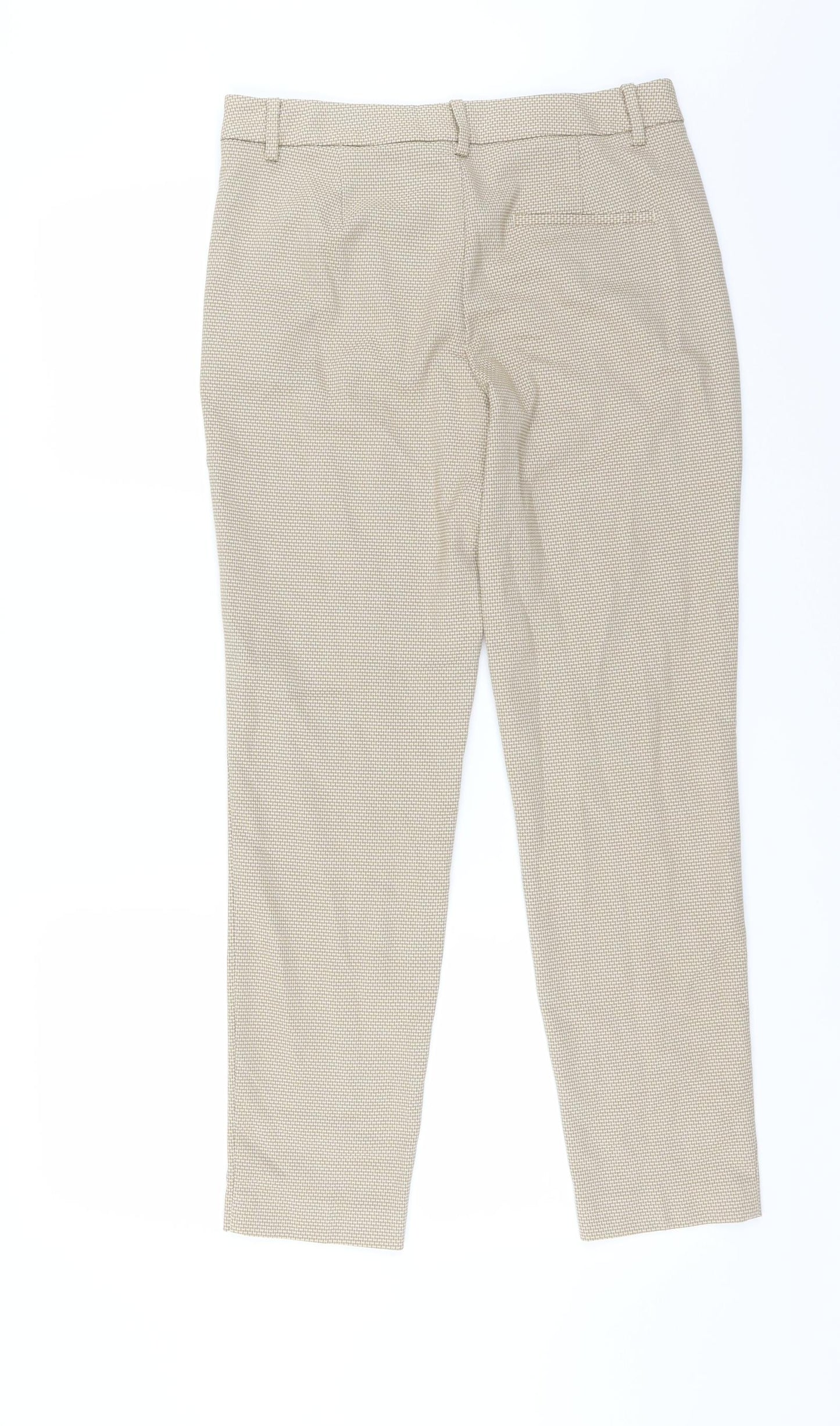 Zara Womens Beige Houndstooth  Trousers  Size 8 L28 in