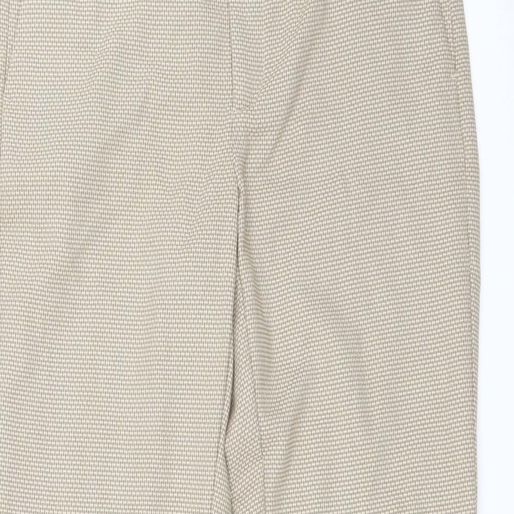 Zara Womens Beige Houndstooth  Trousers  Size 8 L28 in