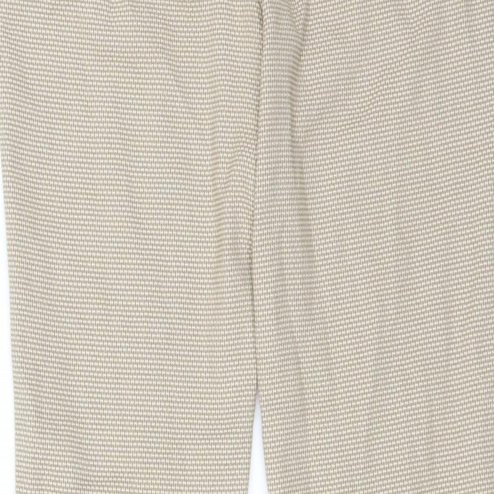 Zara Womens Beige Houndstooth  Trousers  Size 8 L28 in