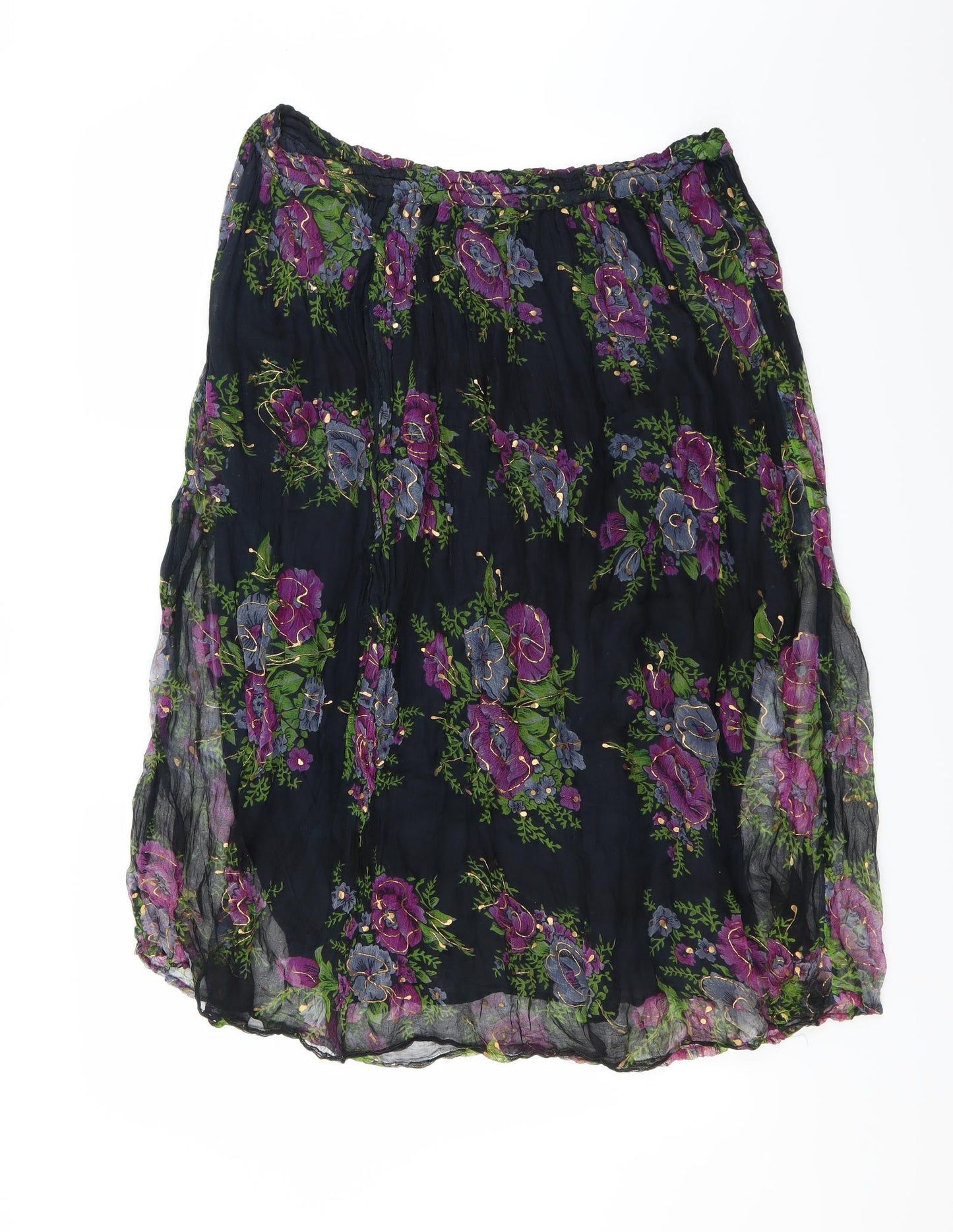 Free Size Womens Blue Floral  Maxi Skirt One Size