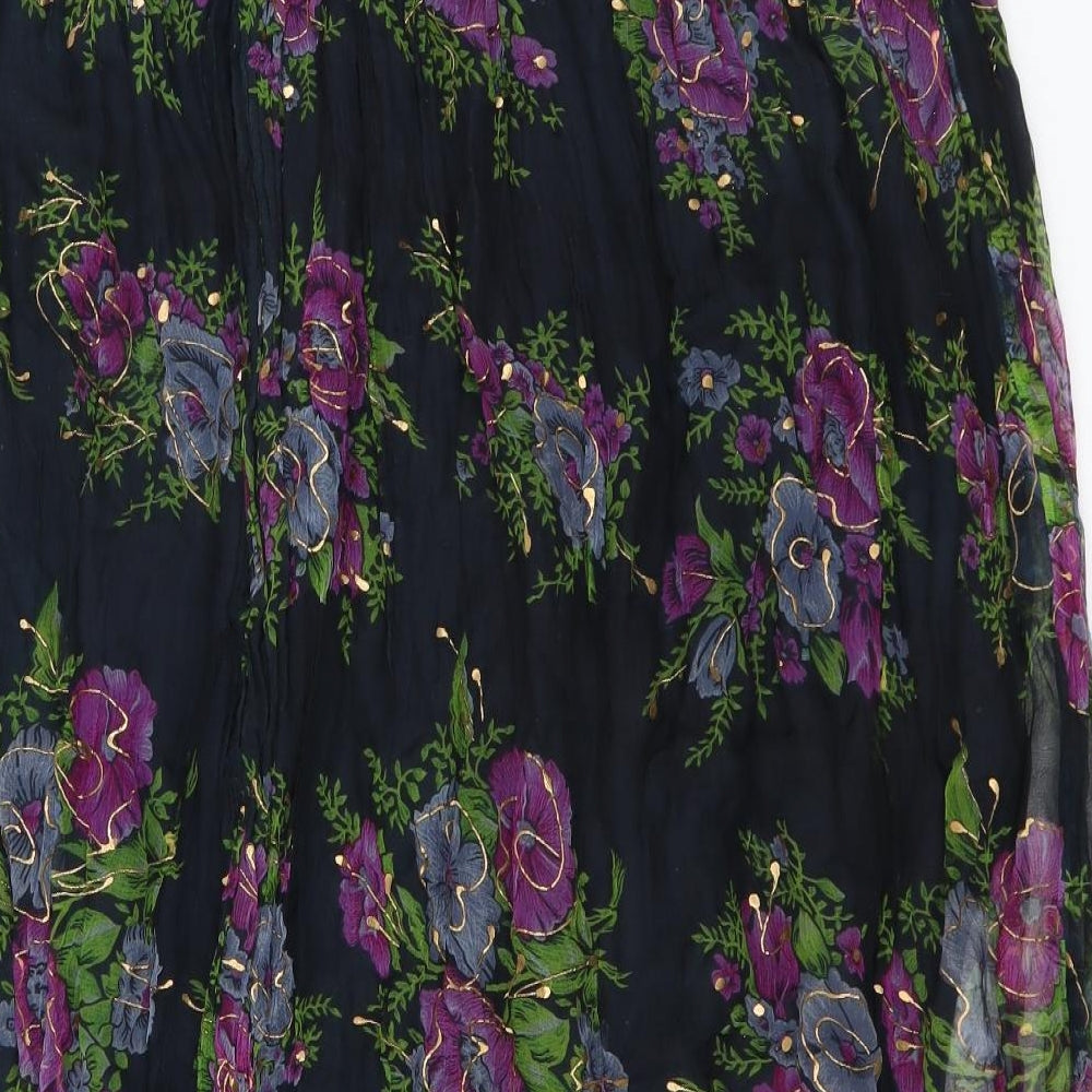 Free Size Womens Blue Floral  Maxi Skirt One Size