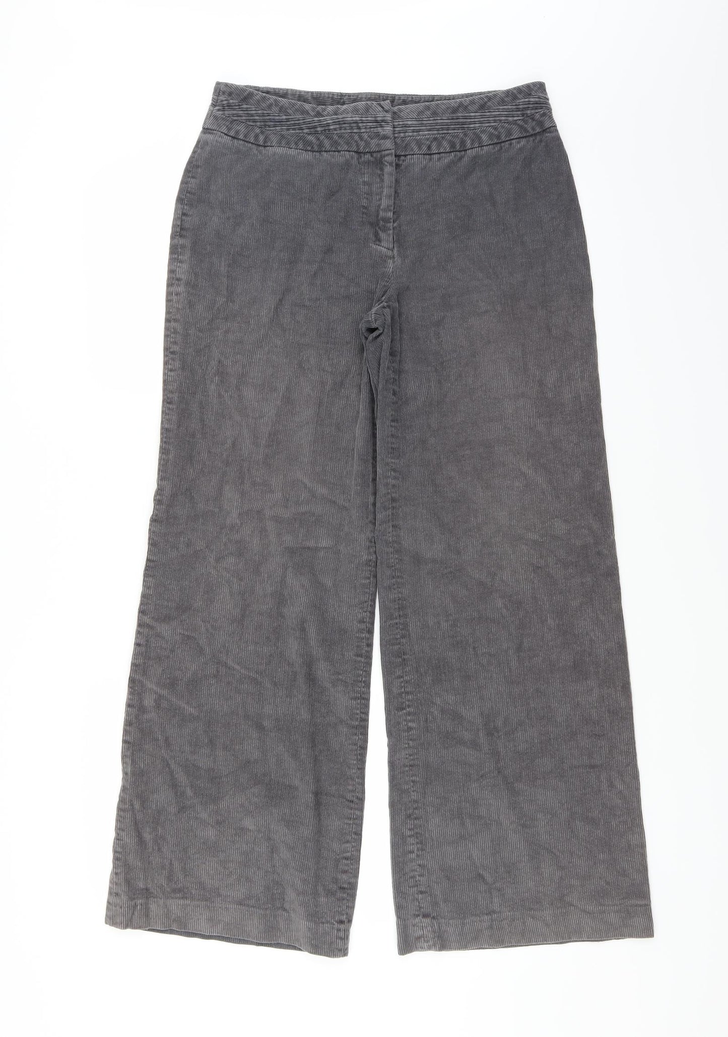 Marks and Spencer Womens Grey  Corduroy Trousers  Size 12 L29 in