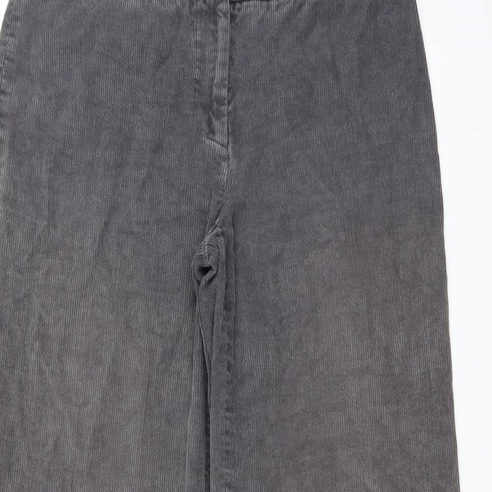 Marks and Spencer Womens Grey  Corduroy Trousers  Size 12 L29 in