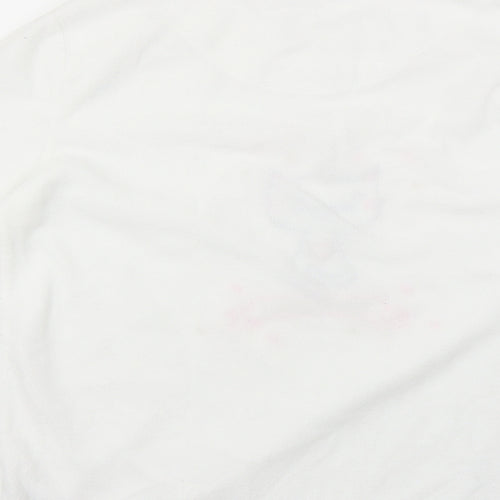 Primark Womens White Solid  Top Pyjama Top Size M  - Unicorn cat