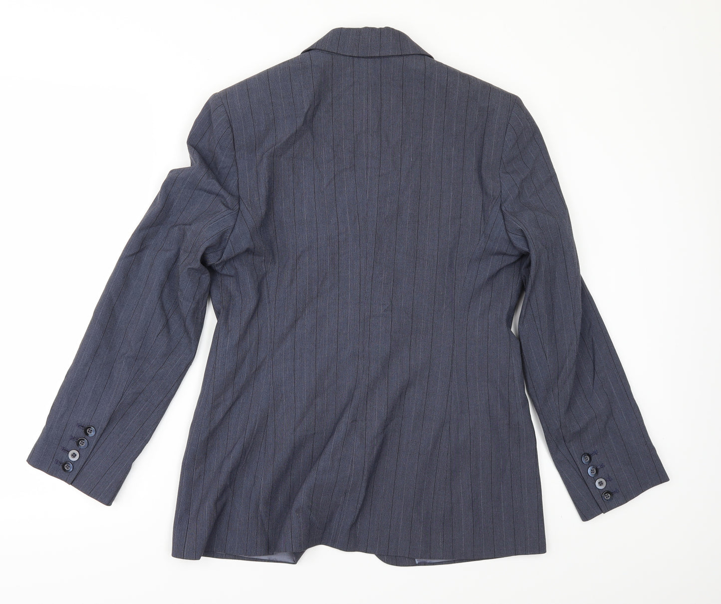 NEXT Womens Blue Striped  Jacket Suit Jacket Size 12