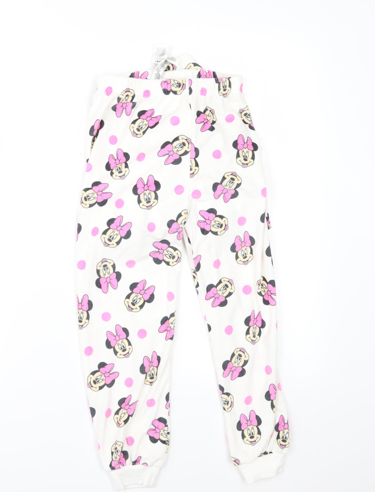 Primark Girls White Geometric  Top Pyjama Set Size 6-7 Years  - minnie mouse