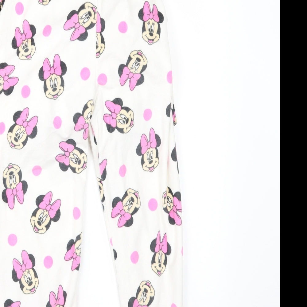 Primark Girls White Geometric  Top Pyjama Set Size 6-7 Years  - minnie mouse