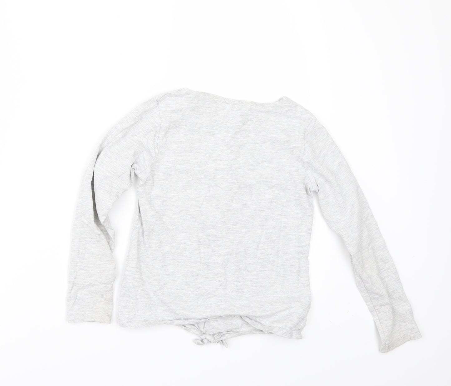 George Girls Grey   Basic T-Shirt Size 7-8 Years  - bee happy