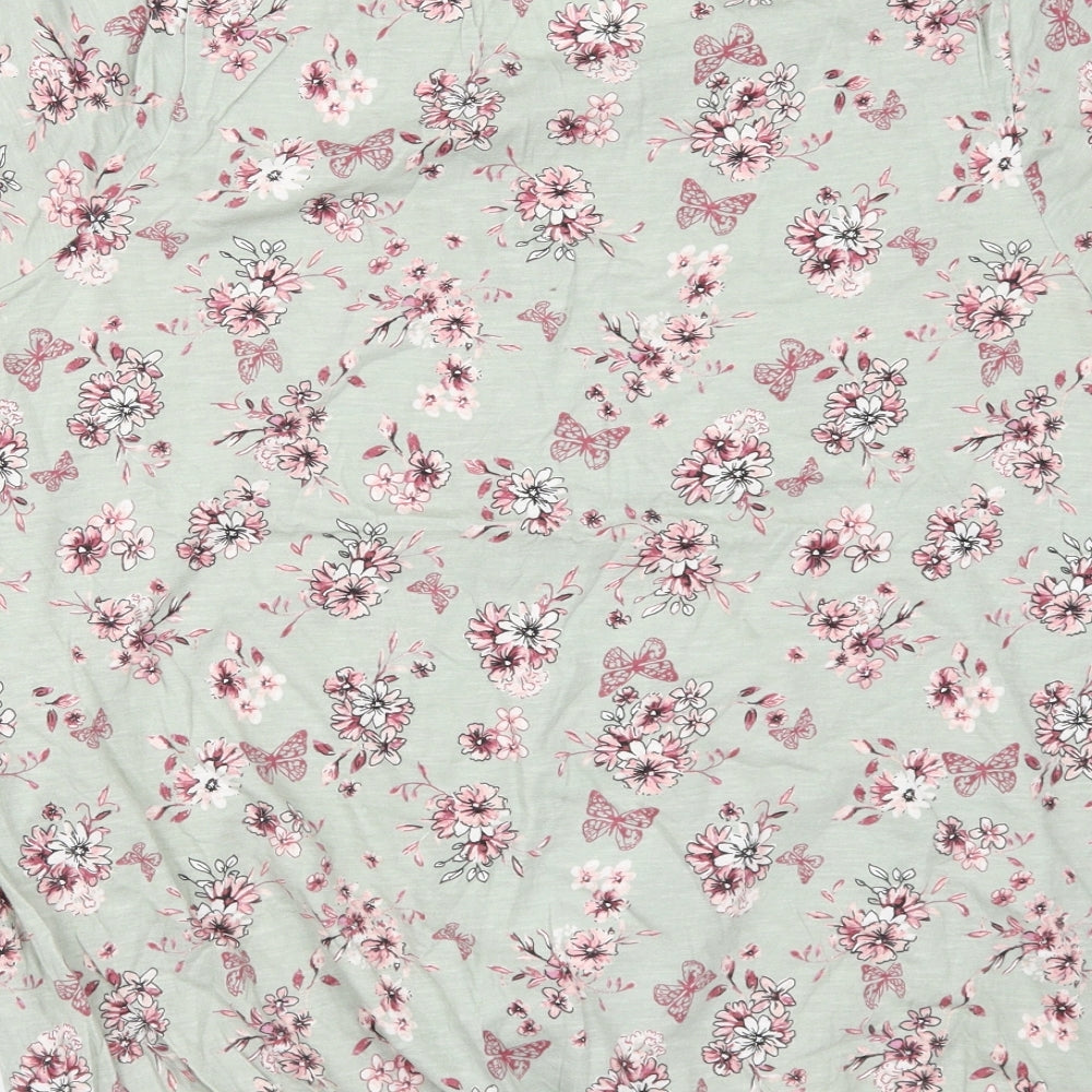 George Womens Green Floral  Basic T-Shirt Size 18