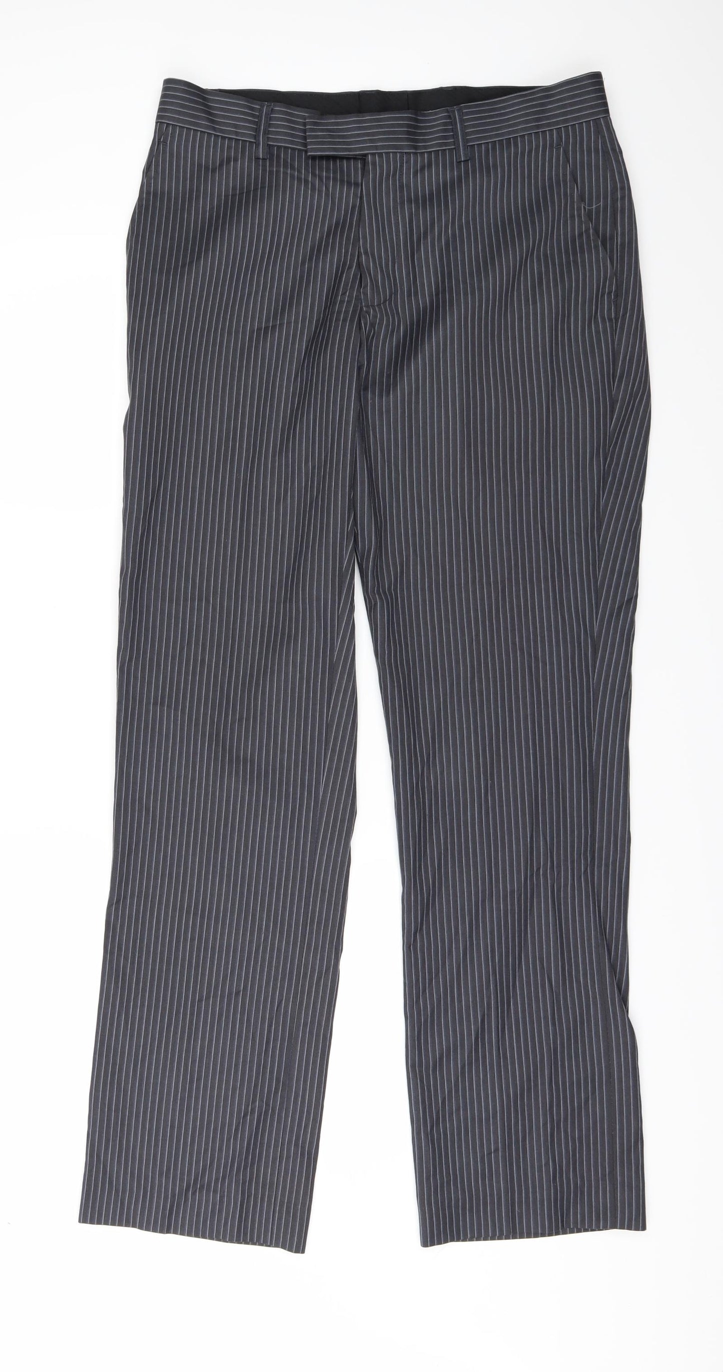 Butler & Webb Mens Grey Striped  Trousers  Size 32 L31 in