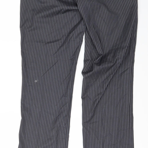 Butler & Webb Mens Grey Striped  Trousers  Size 32 L31 in