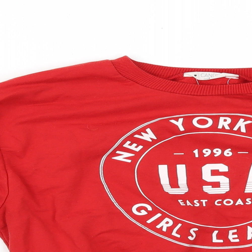 Candy Couture Girls Red   Pullover Sweatshirt Size 13 Years